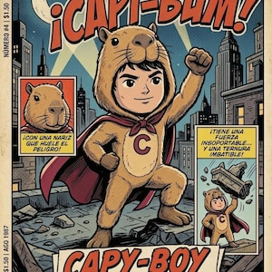 Capi-boy Comic, es un historia que desata tu creatividad (incluye PDF para imprimir y archivos PNG para colorear digitalmente en tablet).