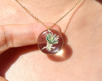 Birth Flower Bouquet Pendant Necklace, Floral Resin Charm Jewelry, Birthday Gift For Her