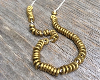 Simplicity Brass Washers sterling necklace