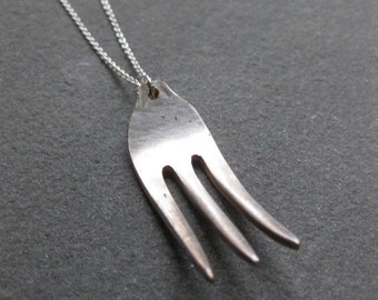 recycled COCKTAIL FORK cutlery necklace