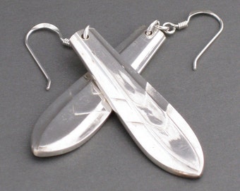 chevron recycled silverware handle earrings