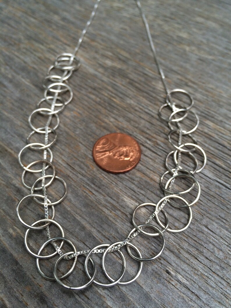 LOOPS Sterling Silver Minimalist Chain Necklace Etsy