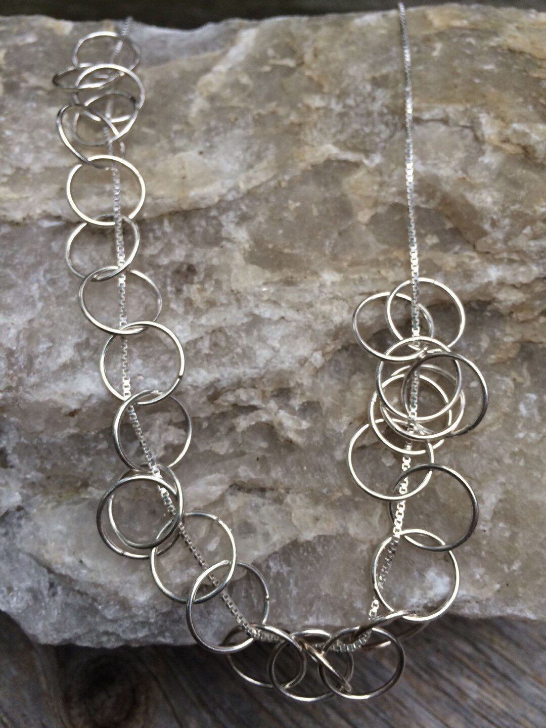 LOOPS Sterling Silver Minimalist Chain Necklace - Etsy