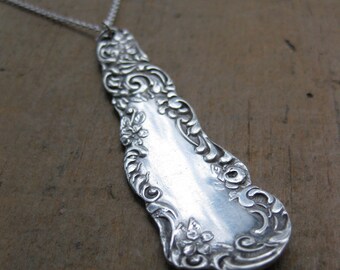 silverware SPOON HANDLE recycled floral cutlery necklace