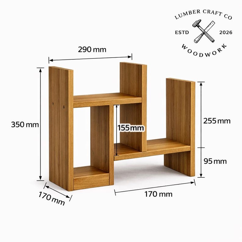 Desktop Bookshelf Blueprint – DIY Plan – Printable PDF for Workshop ...