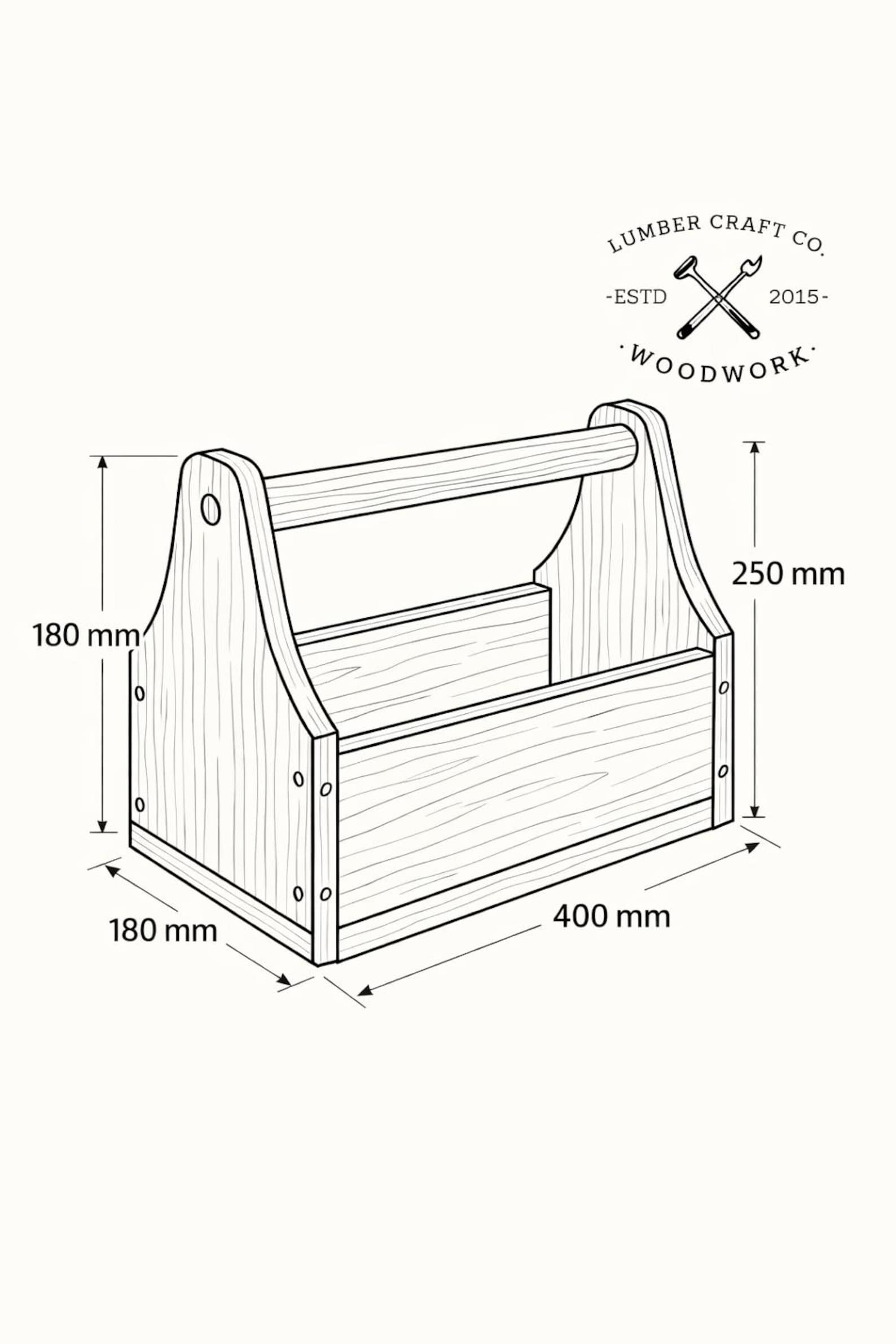 Tool Box Vector File Plan Wood Toolbox Blueprint – DIY Tool Box Plan – Printable PDF for Workshop ...