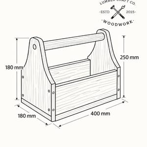 Wood Toolbox Blueprint – DIY Tool Box Plan – Printable PDF for Workshop ...