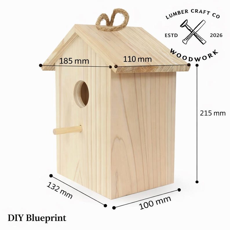 Bird House Blueprint – DIY Plan – Printable PDF for Workshop & Garage ...