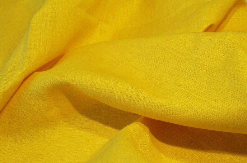 Yellow linen fabric 100 organic natural 1 yard Colour linen Etsy