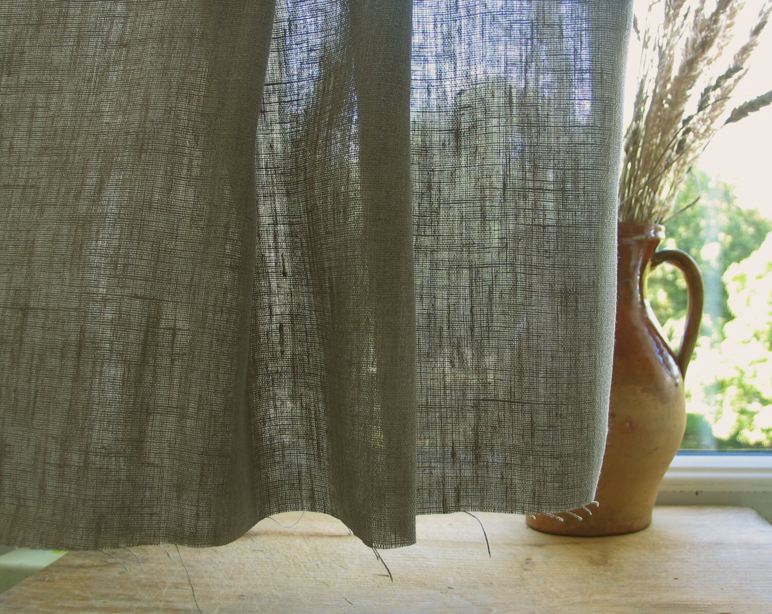 Leinenstoff Naturtextilien neutrale Farbe grau ECO | Etsy