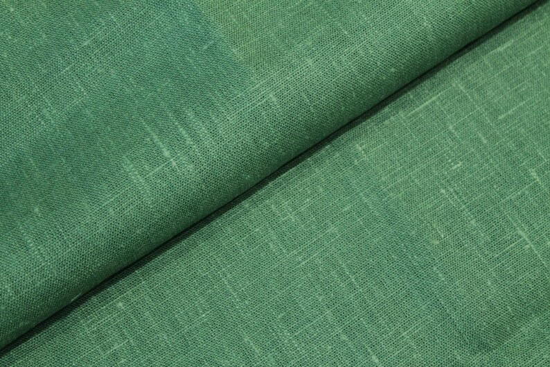 Linen Fabric 100 Organic Natural Colour Linen Fabric Green Etsy