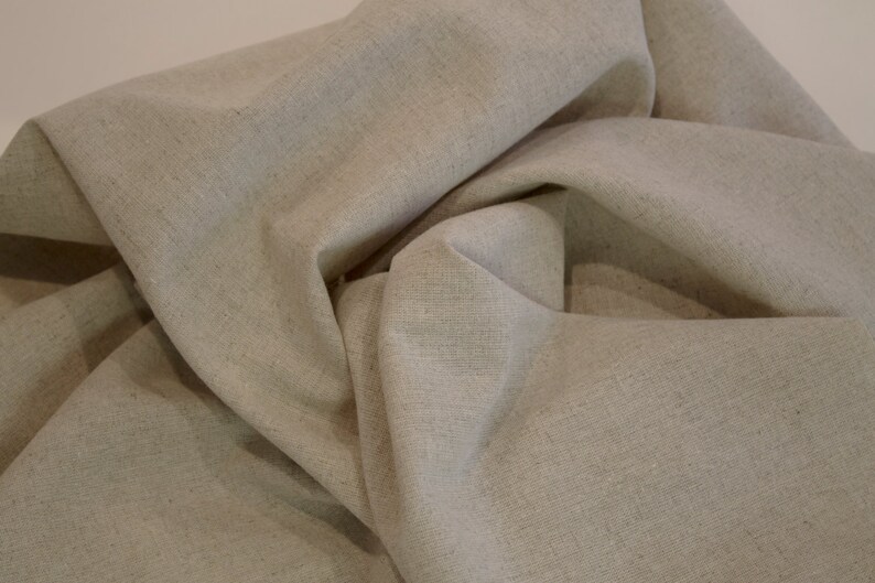 Linen Cotton Fabric by the Yard Natural Textile Neutral Colour Etsy