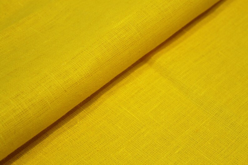 Yellow linen fabric 100 organic natural 1 yard Colour linen Etsy