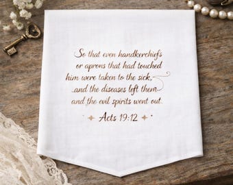 Actes 19:12 Linge de prière, Mouchoir de guérison chrétien, Cadeau de la foi pour femme