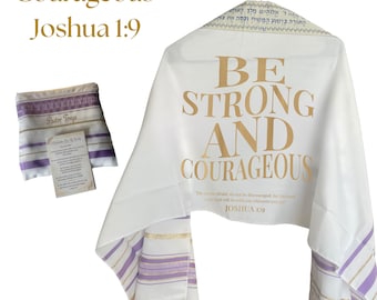 Christian Prayer Shawl, Be Strong and Courageous, Joshua 1:9 Scripture Gift Women