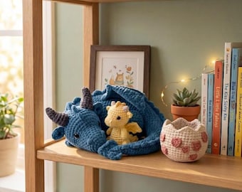 Fantasy Dragon Crochet Pattern Bundle | Baby Amigurumi, Mushroom Egg, Wizard Hat (PDF Download)