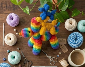 Crochet Balloon Dog Pattern PDF | Amigurumi Dog Tutorial | Cute Plush Toy Crochet Pattern | Beginner Friendly DIY Gift | Instant Download