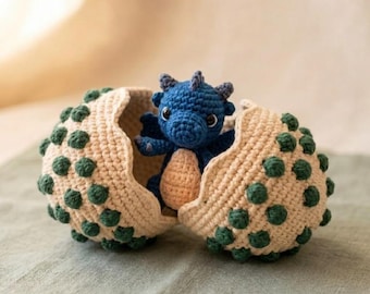 Fantasy Dragon Crochet Pattern Bundle | Baby Amigurumi, Mushroom Egg, Wizard Hat (PDF Download)