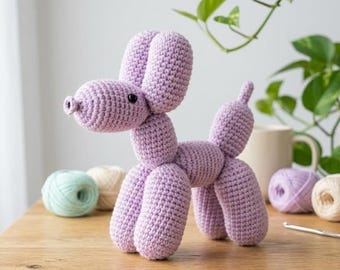 Crochet Balloon Dog Pattern PDF | Amigurumi Dog Toy Tutorial | Beginner Friendly Crochet Pattern | Digital Download