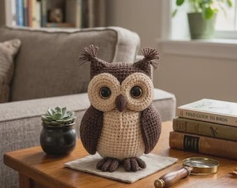 Crochet Owl Pattern PDF | Amigurumi Woodland Bird Plush Tutorial (Instant Download)