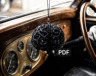 Crochet Brain Keychain Pattern | Amigurumi Charm, Nerdy Accessory (PDF Download)