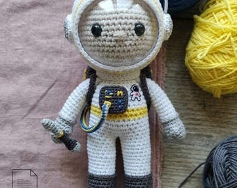 Crochet Astronaut Doll Pattern, Space Explorer Amigurumi Toy Tutorial (PDF)