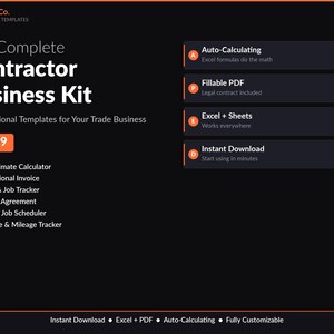 Trousse d'affaires pour entrepreneur | Facture, devis, tracker (Excel + PDF)