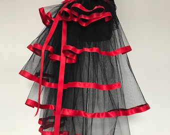 New Halloween Black  Red Burlesque Steampunk Bustle Belt all sizes available