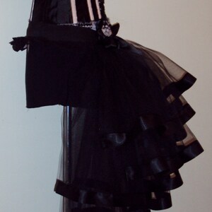 Black Burlesque Bustle Belt Trimmed with Satin Ribbon Halloween all sizes available image 2