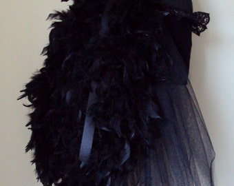 NEW Black Swan Feather Raven Halloween Burlesque Bustle Belt all sizes available