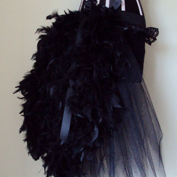 NEW Black Swan Feather Raven Halloween Burlesque Bustle Belt all sizes available