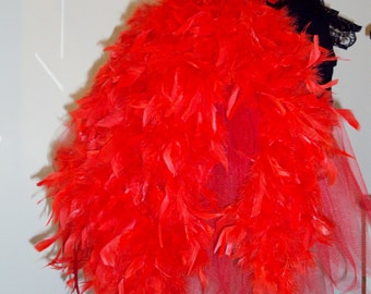 Burlesque Feather Bustle Belt RED Swan Xs S M L XL