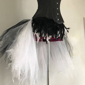 Black and White Feather Bustle and Corset inspired by | Etsy