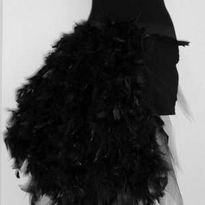 Black Swan Feather Burlesque Bustle Belt size 4 - 10 US 6 - 12 UK