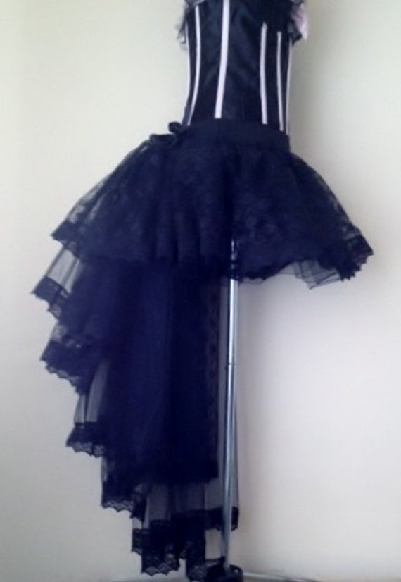 New Black Lace Burlesque Tulle Bustle Skirt All Sizes at Checkout Etsy UK