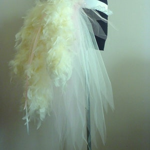 Burlesque Feather Bustle Belt Ivory Pink size 6 -12 Bridal