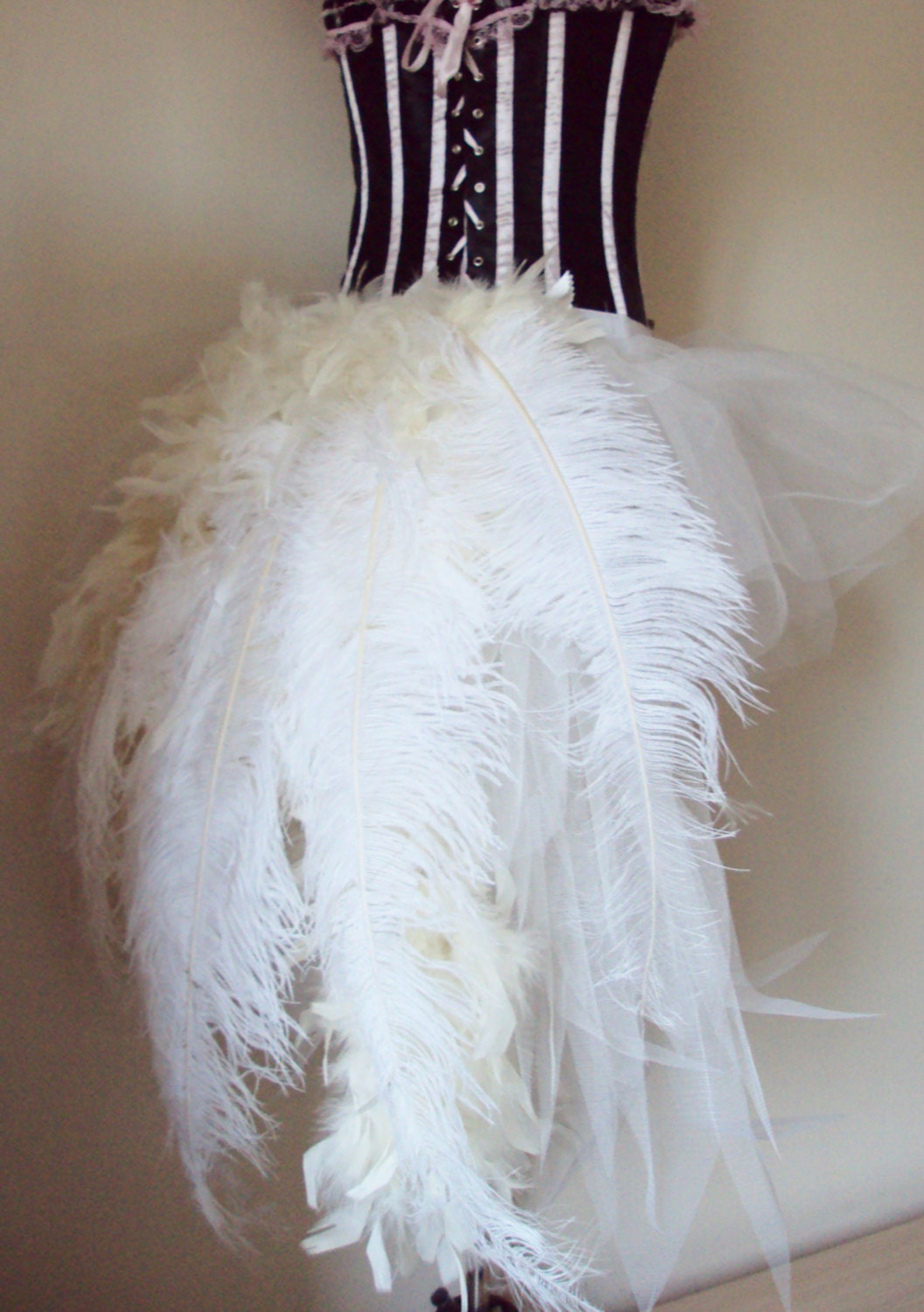 Plus size white feather skirt sale