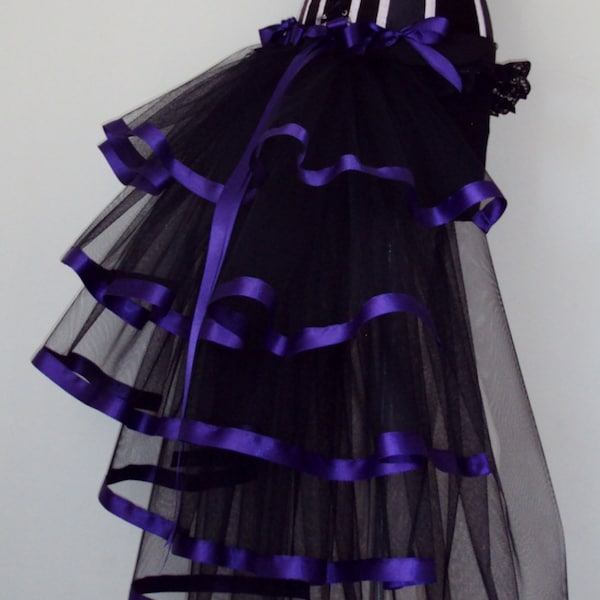 Black Purple  Burlesque Steampunk Bustle Belt size XS S M L XL