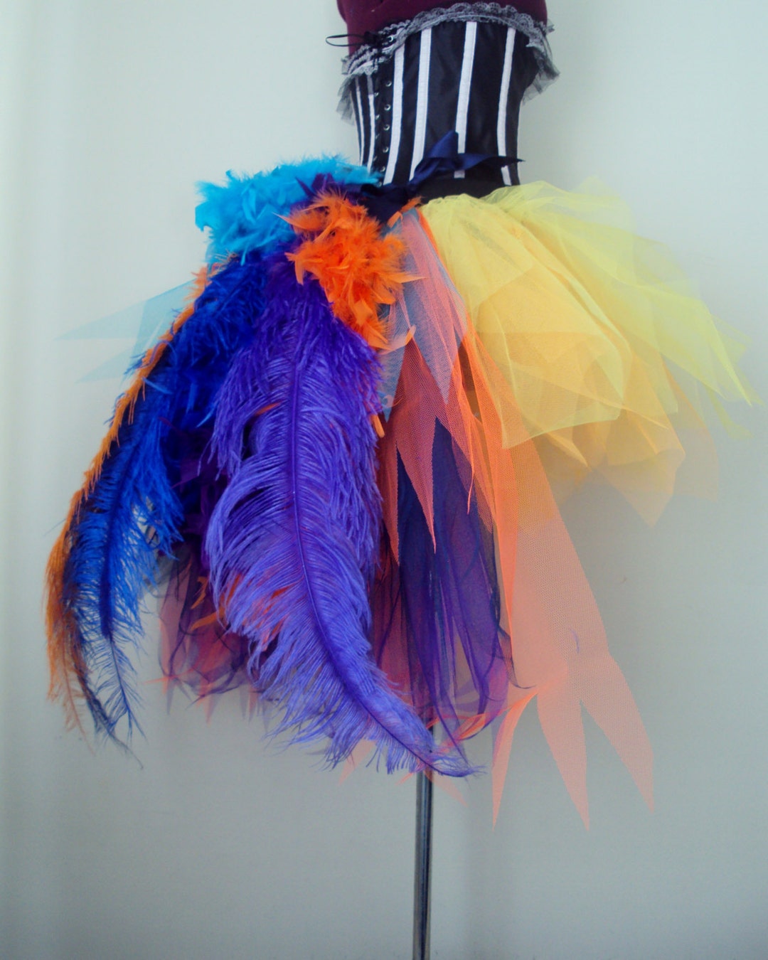 Rainbow skirt feather sales