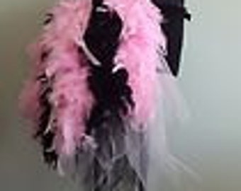 Burlesque Feather Bustle Belt Baby Pink Black Xs S M L XL