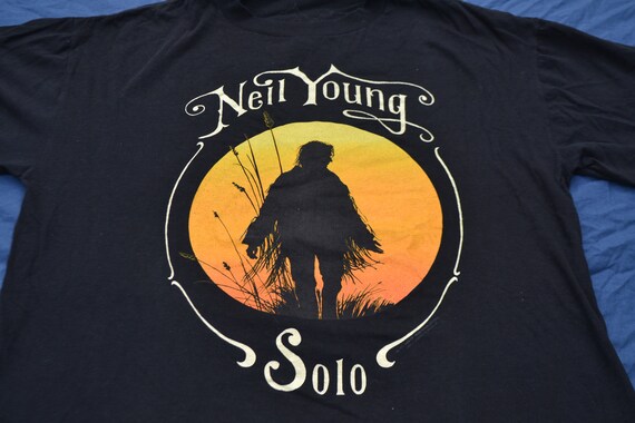 Rare 1992 Neil Young Solo Tour Shirt Size L Peace… - image 1