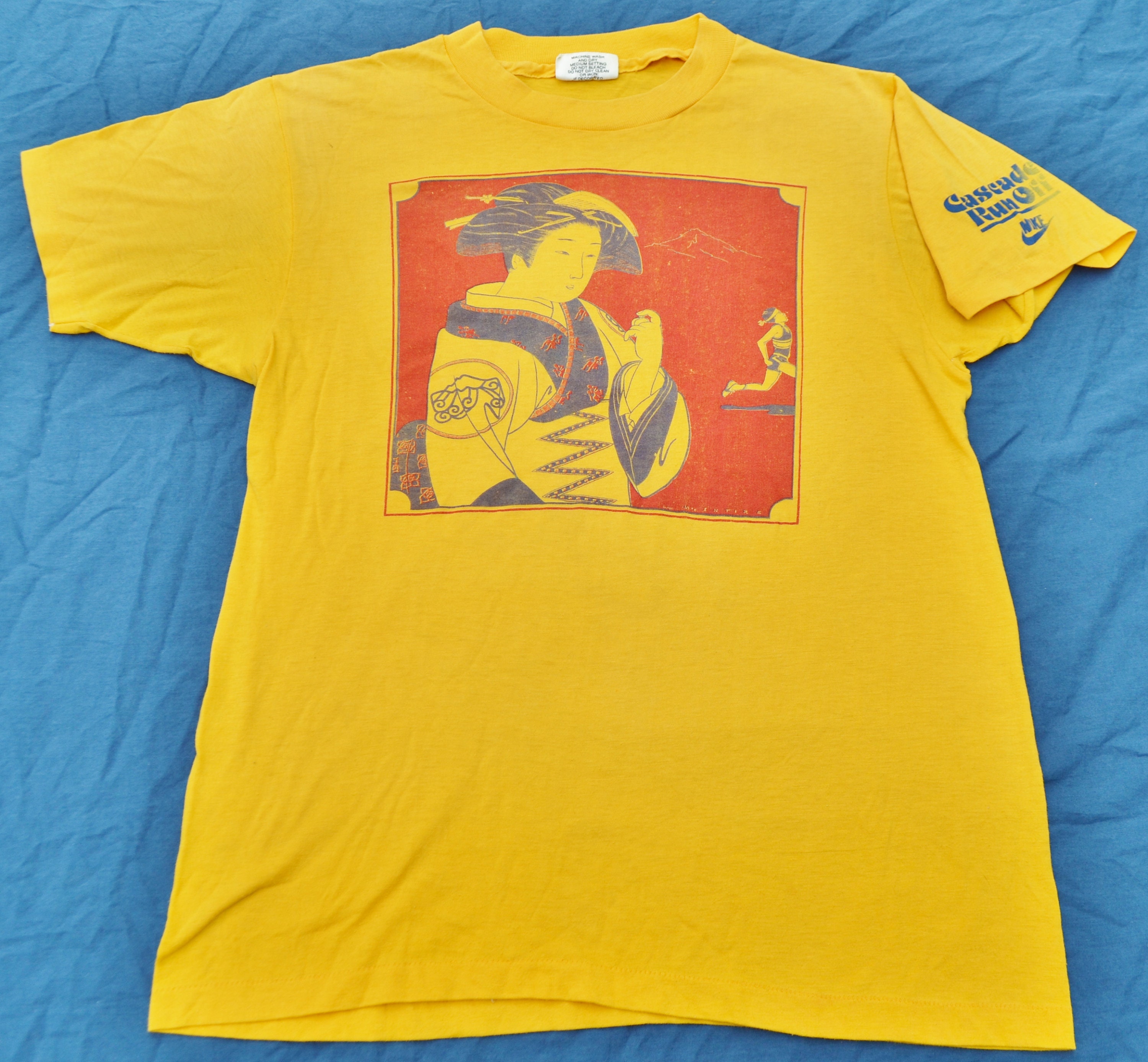 Rare 1980 Nike Geisha Cascade Run off Race T-shirt Size M/S Rare 1980 Nike Geisha Cascade Run off Race T-shirt Size M/S