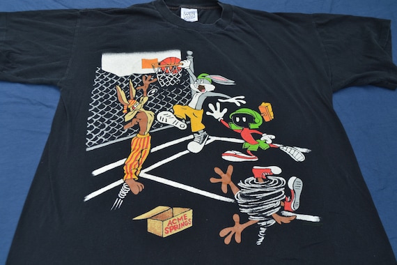 90's Loony Tunes Space Jam Two Sided Shirt T-Shir… - image 1