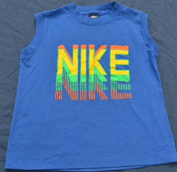 Nike 80's 70's Block Print Classic T-shirt Etsy