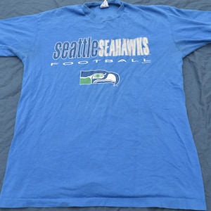 1994 Seattle Seahawks T-Shirt Size L Salem NFL Football Jersey Blue Vintage