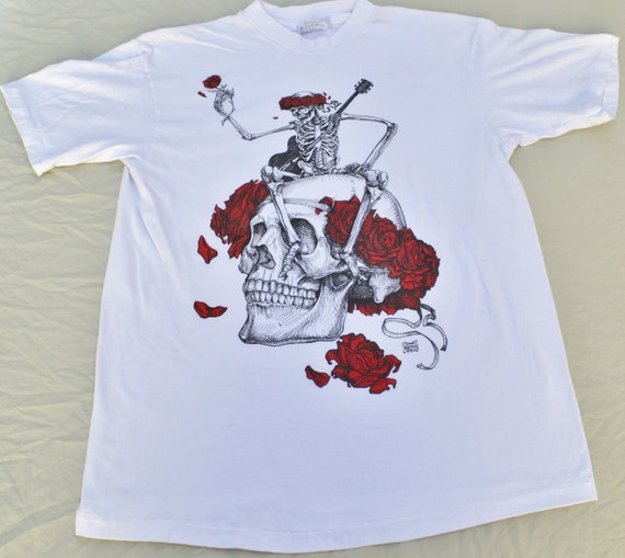 ヴィンテージ 1985 Grateful Dead Vincent Perez Skeleton Roses Phish 