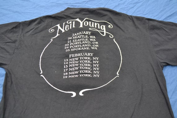 Rare 1992 Neil Young Solo Tour Shirt Size L Peace… - image 6