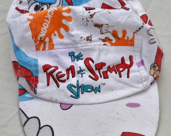1992 Ren & Stimpy Show Nicktoons MTV Weird Kids TV Show Hat T-Shirt Size M Gay Nickelodeon 90's Cartoon Adult Swim