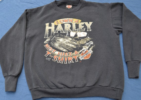 1991 I Own A Harley Davidson Not Just A T shirt Long Sleeve Sweatshirt Size L T shirt Vintage USA Original 50 50 Biker Motorcycle Official Etsy UK
