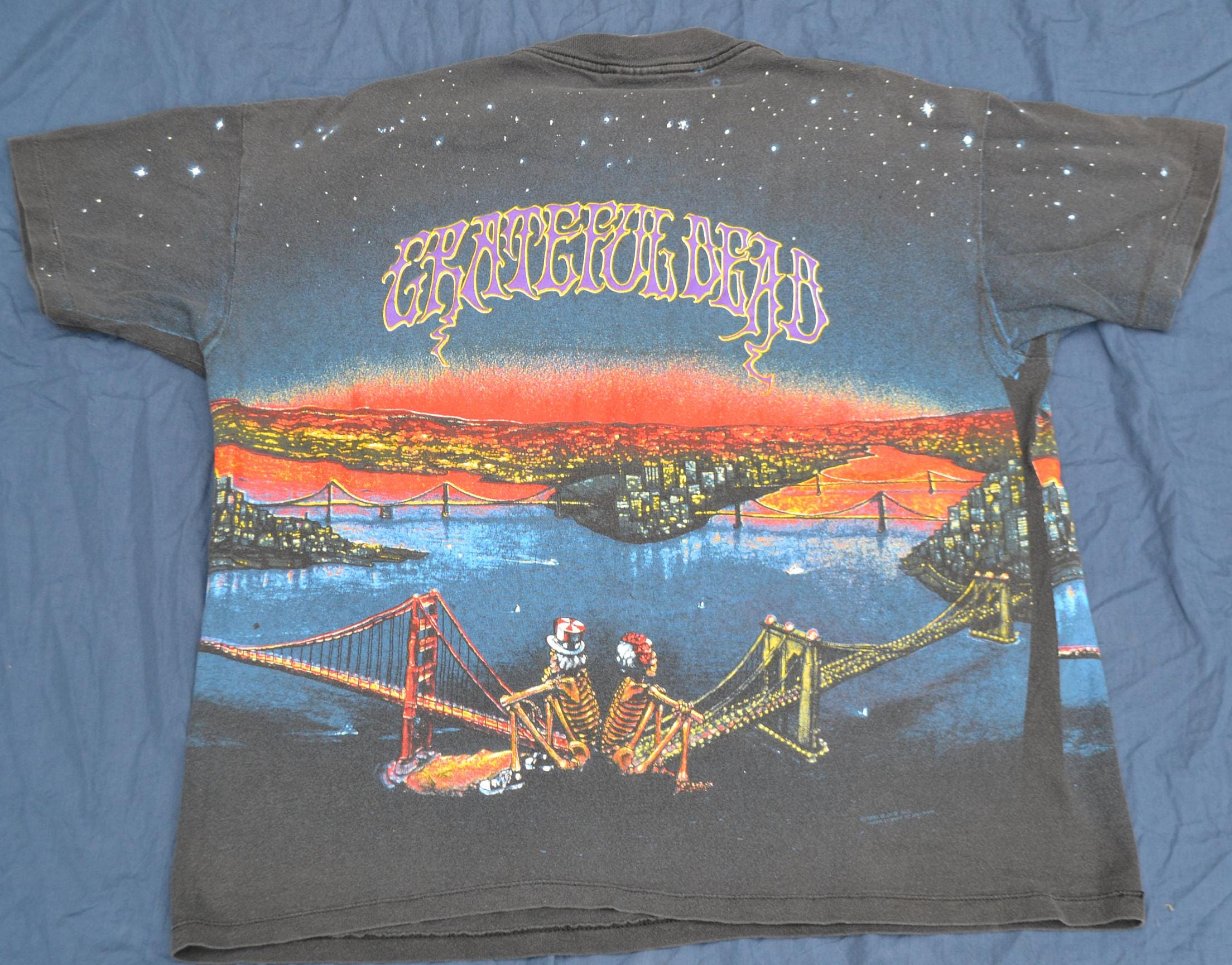 1990 Grateful Dead San Fransisco Bridge All Over Shirt Size L